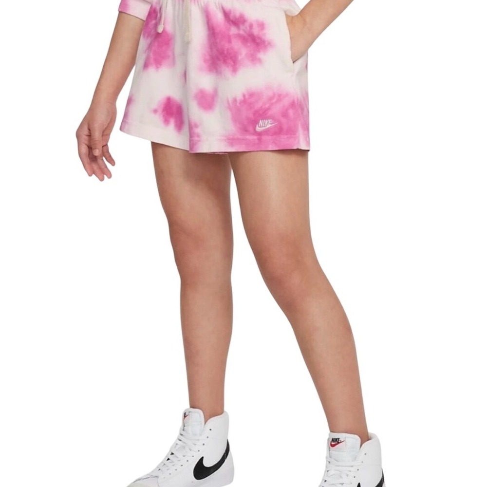 Nike Kids Tie‎ Dye Pink White Athletic Shorts Size S